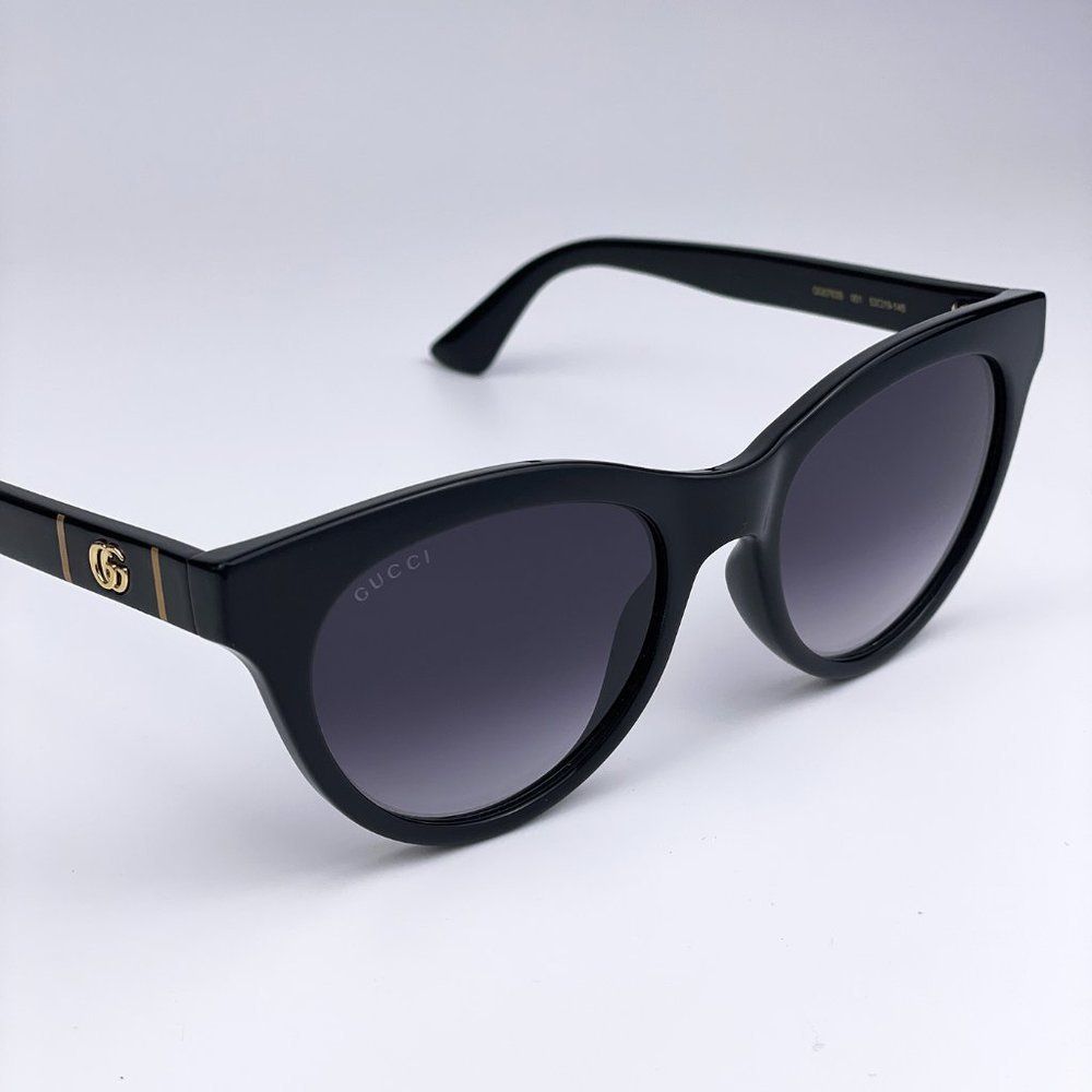 NEW GUCCI GG0763S 001 Black Gray Gradient Cat Eye Women Sunglasses
